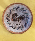 FARFURIE DECORATIVA DIN CERAMICA DE HOREZU-ARTIST ȚAMBREA GHEORGHE-DIAMETRU 21 CENTIMETRI