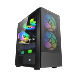 Cumpara ieftin Carcasa 1stPLAYER Gaming X4-M, RGB, Mid-Tower, fara sursa, culoare neagra