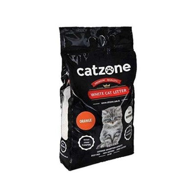 Asternut igienic pentru pisici Catzone Clumping Nisip Super Premium Anti-bacterian 6l 5kg, cu portocala foto