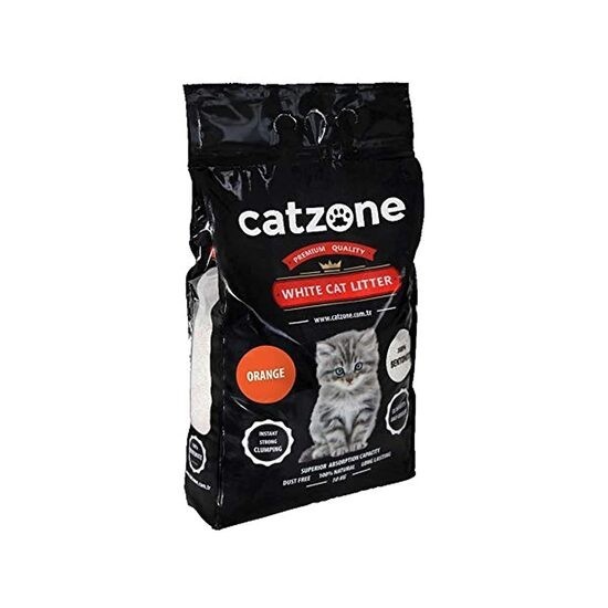 Asternut igienic pentru pisici Catzone Clumping Nisip Super Premium Anti-bacterian 6l 5kg, cu portocala