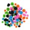Set Pompon Creativ, Multicolor, 80 Bucăți, Glitter Argintiu, 1-2cm
