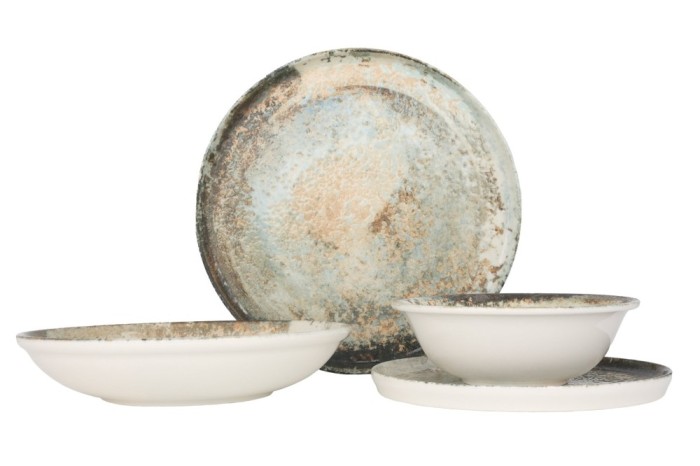 Rinart Set de vesela (Medium) - Obvara - 24 bucăți - 6 persoane - Porţelan