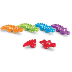 Joc educativ Crocodili cu litere pentru invatarea alfabetului, 26 piese