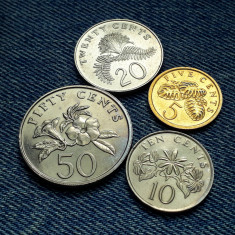 #25 Lot 5, 10, 20, 50 Cents 1985 - 1986 Singapore / 4 monede