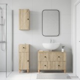 Cumpara ieftin Set de cabinet pentru baie cu 3 piese ALKMAAR Stejar Sonoma