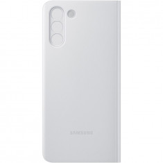 Husa de protectie Samsung Smart Clear View Cover pentru Galaxy S21 Plus, Light Gray