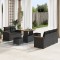 Set canapea de gradina Gossi cu perne negru poliratan acacia, set de dining de gradina Gossi cu perne negru poliratan acacia