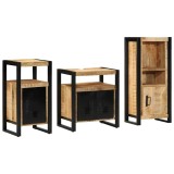 Cumpara ieftin Set de mobilier pentru baie 3 buc. Maro si negru