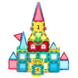 Set de constructie magnetic 3D pentru copii, 103 piese Magplayer