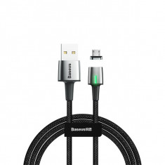 Cablu Date ?i Incarcare Baseus Zinc Magnetic Lightning, USB la Micro USB, 1/2m, Negru + Gri - 2 m foto