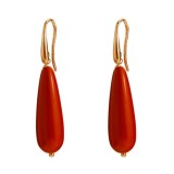Cumpara ieftin Cercei Argint 925 Placat Aur Roz cu Coral Sardinian, Handmade Italia, 4.5cm