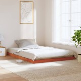 vidaXL Cadru de pat, maro ceruit, 135x190 cm, lemn masiv de pin 847155