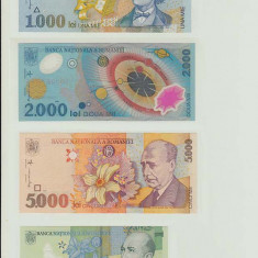 SET 1000 LEI 1998 + 2000 LEI 1999 + 5000 LEI 1998 + 1 LEU 2005 UNC, B1.144