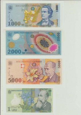 SET 1000 LEI 1998 + 2000 LEI 1999 + 5000 LEI 1998 + 1 LEU 2005 UNC, B1.144 foto