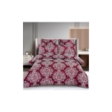 Cumpara ieftin Lenjerie de Pat Finet Jacquard cu Elastic, pentru Pat Dublu, 6 Piese, Grena - SIPR-T3-08