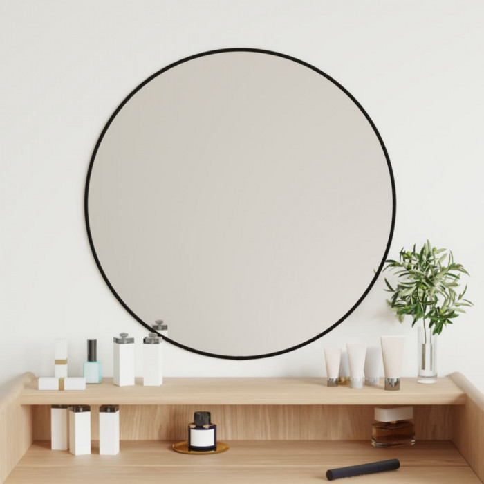Gossi oglinda de perete rotunda, negru, &Oslash; 60 cm