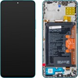 Display cu Touchscreen Honor 90 Lite / X8a, cu Rama si Acumulator, Albastru (Cyan Lake), Service Pack 0235AEUJ