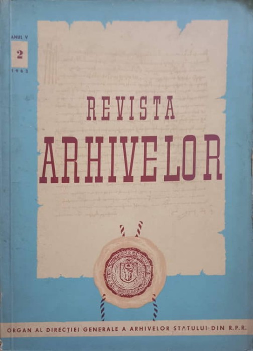 REVISTA ARHIVELOR VOL.2 ANUL V-V. ARIMIA SI COLAB.