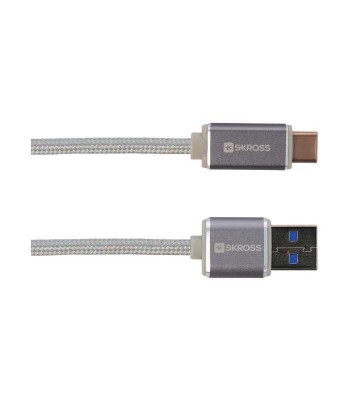 Cablu USB 2 in 1 cu conector USB Type C argintiu 1m protectie foto