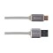 Cablu USB 2 in 1 cu conector USB Type C argintiu 1m protectie