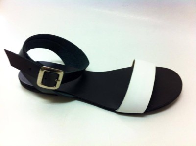Sandale de dama din piele Black and White foto