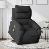 vidaXL Fotoliu electric de masaj rabatabil cu ridicare, negru, textil