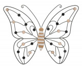 Cumpara ieftin Decoratiune de perete Butterfly, Mauro Ferretti, 39.5 x 33.5 cm, fier/MDF, maro/negru