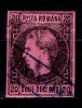 ✅RO 1866 ,LP 20 a ,&quot;Carol I cu favoriti&quot;, 20 par TIP I , hartie roz - groasa , stampilat , mic defect stanga-sus, Religie