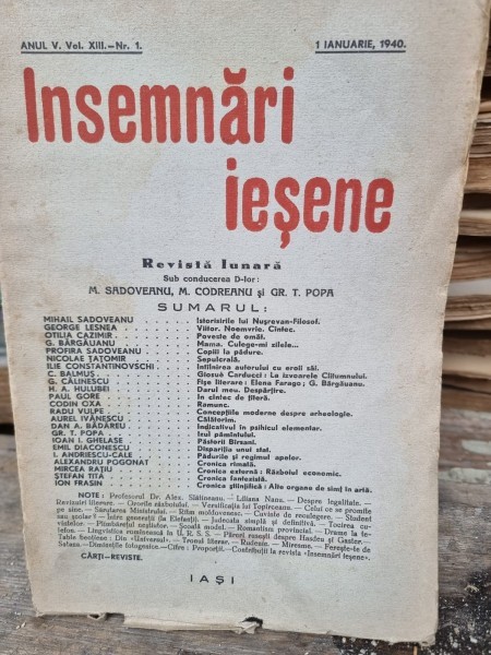 Revista Insemnari Iesene nr.1/1940