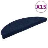vidaXL Covorașe autoadezive pentru scări, 15 buc., 56x17x3 cm, semirotunde, bleumarin 322356