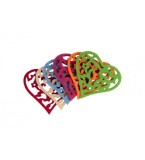 Accesorii pentru activitati senzoriale,inima,fetru,6 bucati set, Oem