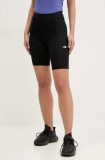 The North Face pantaloni scurti sport Refina femei, culoarea negru, neted, high waist, NF0A8EF7JK31