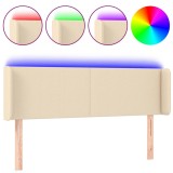 Cumpara ieftin Tablie de pat cu LED, crem, 147x16x78/88 cm, textil