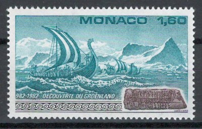 Monaco 1982 Mi 1565 MNH - 1000 de ani de la descoperirea Groenlandei foto