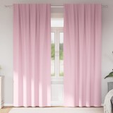 Cumpara ieftin Perdele Opaque cu Inel 2 pcs Roz bebe 225 x 140 cm Poliester