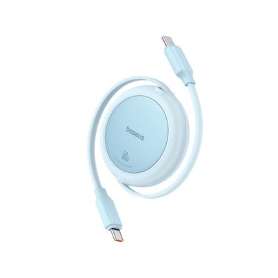 Cablu de Date Type-C la Type-C, 60W, 1m - Baseus Free2Pull Mini (P10364500311-01) - Galaxy Blue foto