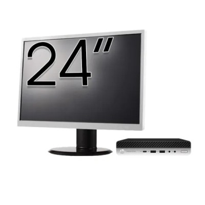 Pachet PC Second Hand HP ProDesk 600 G4 Mini, Intel Core i5-8500T 2.10 - 3.50GHz, 8GB DDR4, 256GB SSD + Monitor 24 Inch foto