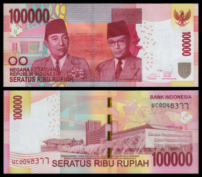 Bancnota Indonezia 100.000 Rupii 2014 - P153Aa UNC foto