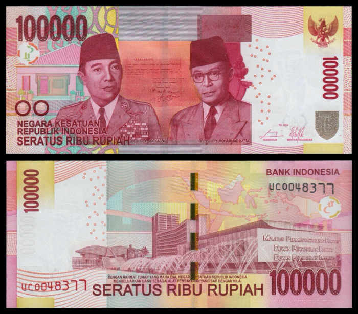 Bancnota Indonezia 100.000 Rupii 2014 - P153Aa UNC