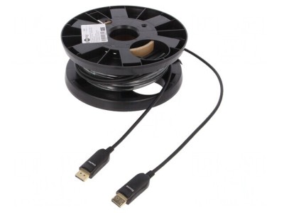 Cablu DisplayPort 1.4 Optic 20m Negru foto