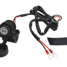 Priza moto 12V Oxford, 2x usb, negru