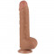 Dildo Realistic Sliding Skin Dual Layer, Brun Deschis, 24 cm