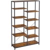 VASAGLE Biblioteca cu suport de depozitare pe 5 etaje, 30x100x170cm, stil industrial, maro rustic si negru