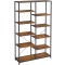 VASAGLE Biblioteca cu suport de depozitare pe 5 etaje, 30x100x170cm, stil industrial, maro rustic si negru