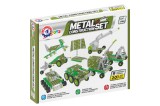 Set de construit metalic, TechnoK, 9 modele de vehicule militare, 201 de piese