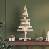 vidaXL Brazi de Crăciun cu suport natural 60 cm Lemn masiv de pin 42016703