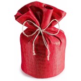 Saculet cadouri Craciun textil rosu lurex auriu &Oslash;21cmx33H