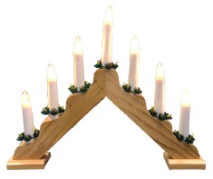 Decor piramida cu lumanari, 7 becuri, lemn, 230V KAD 01 foto