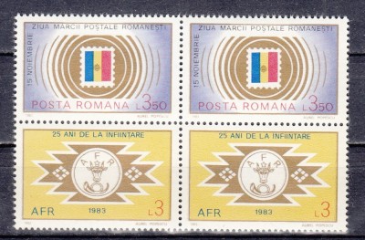 A11 TX10 4 - 1983 - Ziua marcii postale romanesti - perechi de cate doua timbre foto