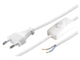 Cablu Alimentare PVC 1,5m Alb 2x0,75mm2 2,5A, Goobay